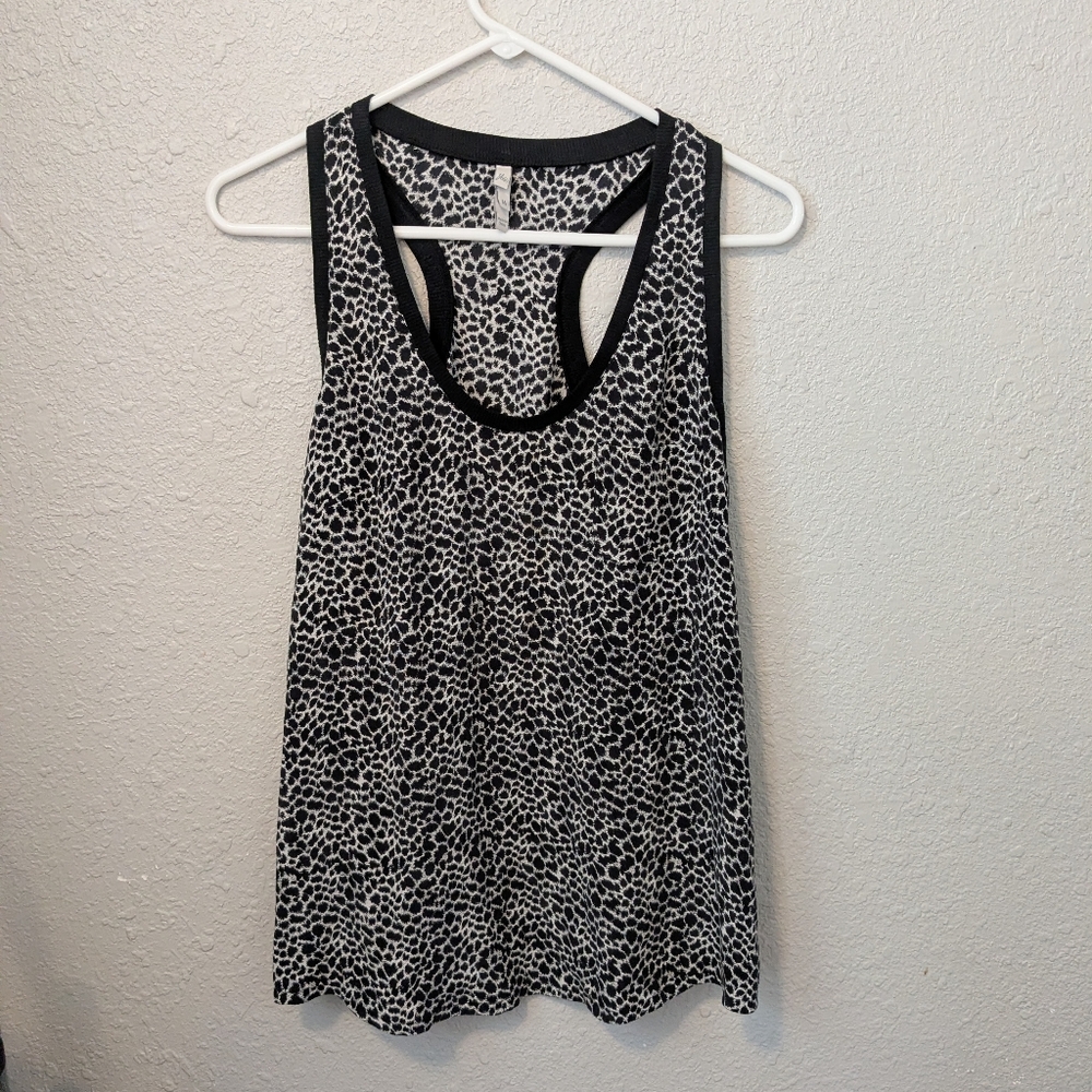 Joie black animal print leopard silk tank, Medium
